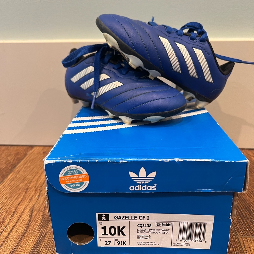 Adidas Gazelle soccer cleats, size 10k